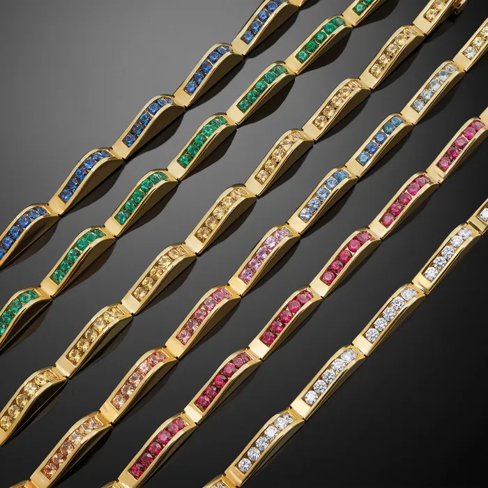 Bracelets LAGOS Studio 18K Gold Emerald Link Wave Bracelet Bracelets LAGOS Studio 18K Gold Emerald Link Wave Bracelet