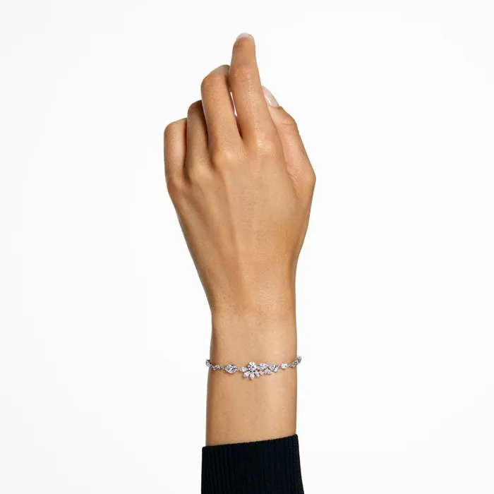 Bracelets Swarovski Swarovski Gema Bracelet Mixed cuts Flower White Rhodium plated MEDIUM Bracelets Swarovski Swarovski Gema Bracelet Mixed cuts Flower White Rhodium plated MEDIUM