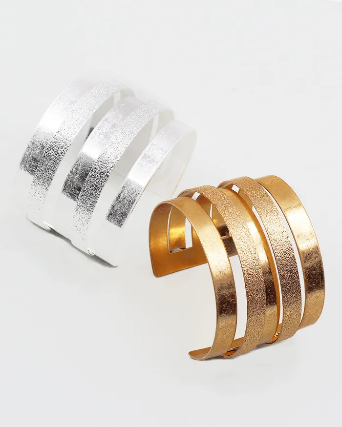 Bracelets Textured Metal Cuff Bracelet 06222023Xshelf