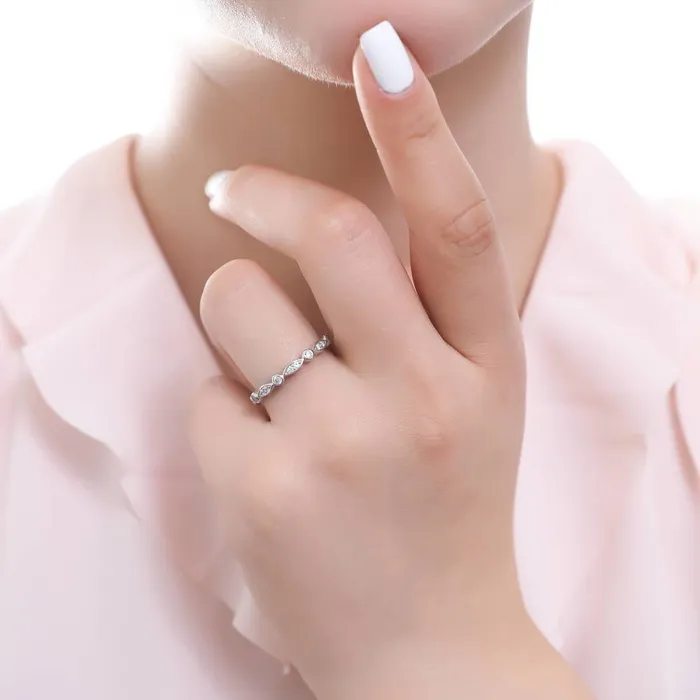 Bubble Woven Bezel CZ Eternity Ring Set in Sterling Silver BERRICLE Rings