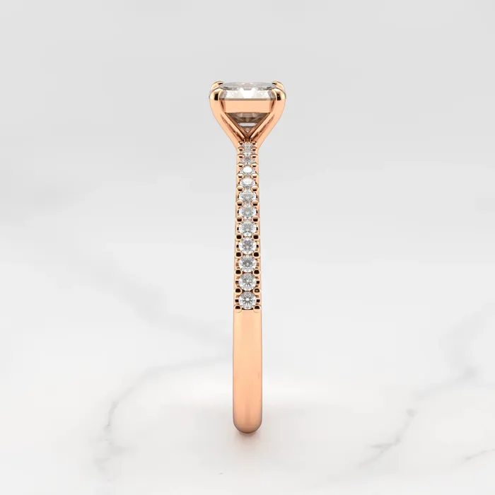 Capucinne Asscher Half Pave Tapered Diamond Ring Rings
