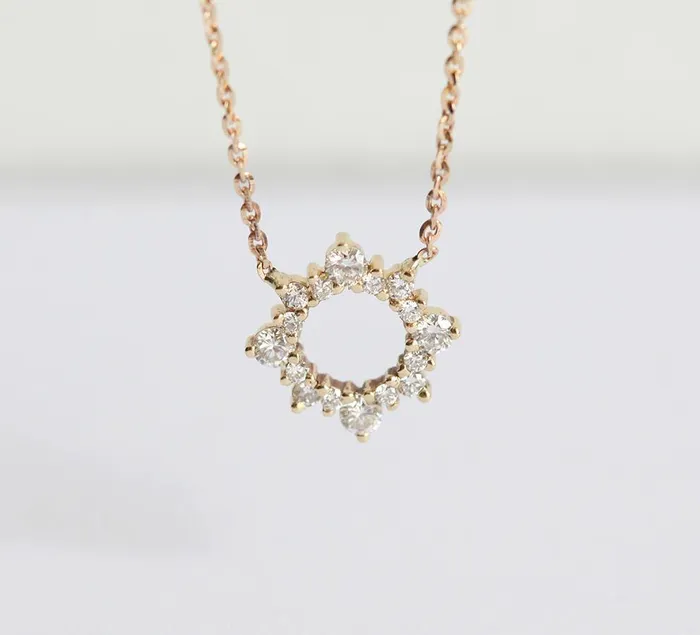 capucinne Diamond Work Necklace Diamond Circle Jewelry Necklaces