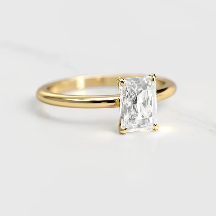 Capucinne Rings 1ct radiant moissanite ring solitaire