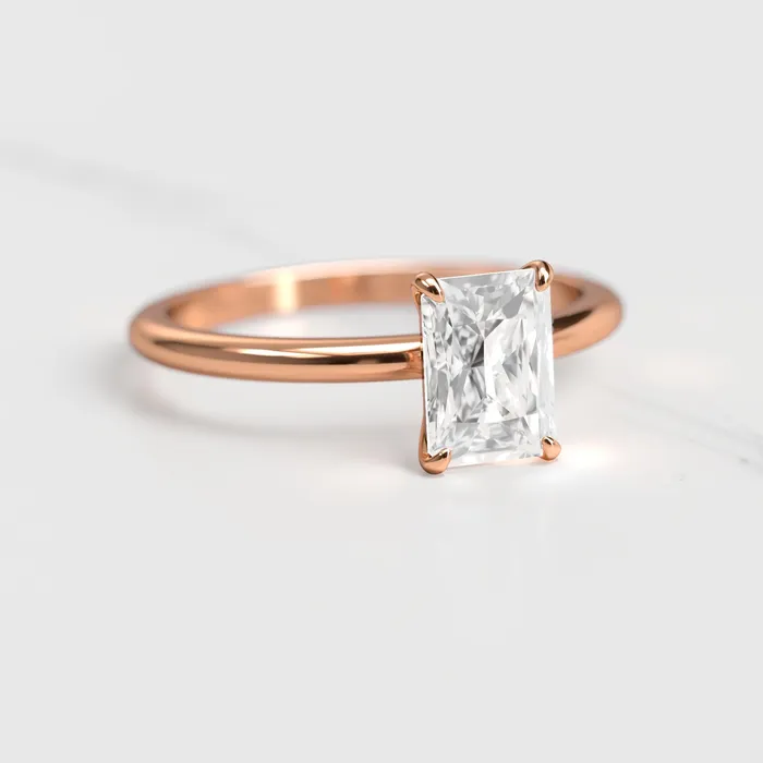 Capucinne Rings 1ct radiant moissanite ring solitaire