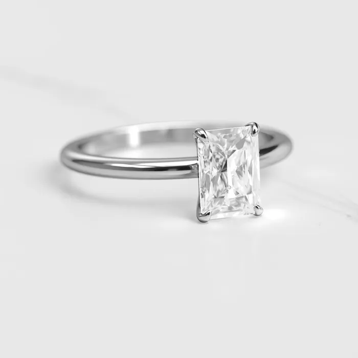 Capucinne Rings 1ct radiant moissanite ring solitaire