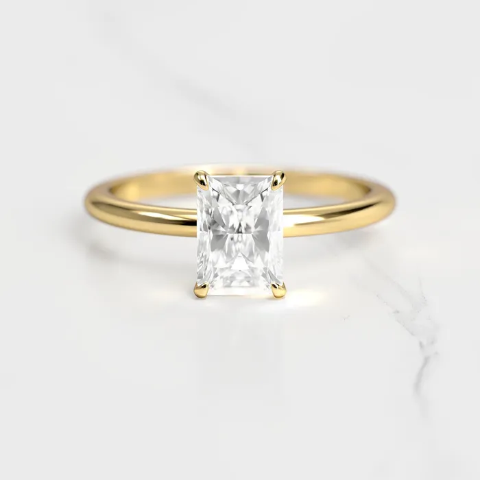 Capucinne Rings 1ct radiant moissanite ring solitaire