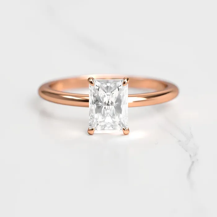 Capucinne Rings 1ct radiant moissanite ring solitaire