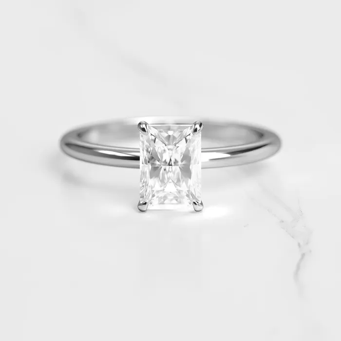Capucinne Rings 1ct radiant moissanite ring solitaire