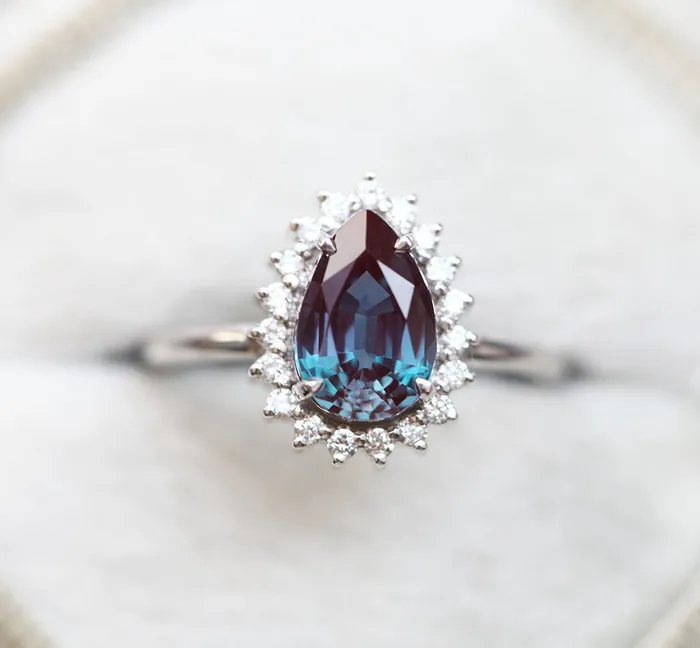 Capucinne Rings Drew Pear Alexandrite Ring