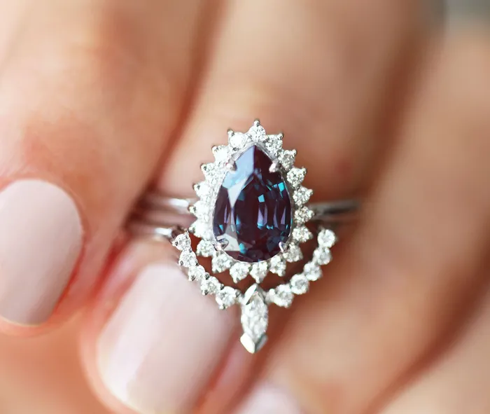 Capucinne Rings Drew Pear Alexandrite Ring