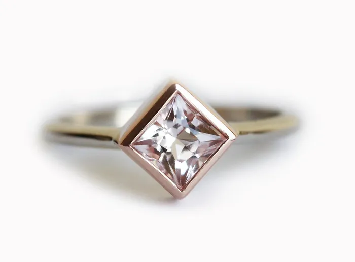 Capucinne Rings Saoirse Princess Cut Morganite Ring
