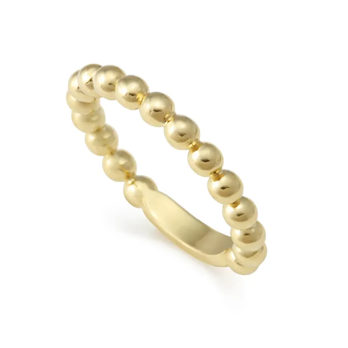 Caviar Gold 18K Gold Beaded Stacking Ring Lagos PreStyled Sets