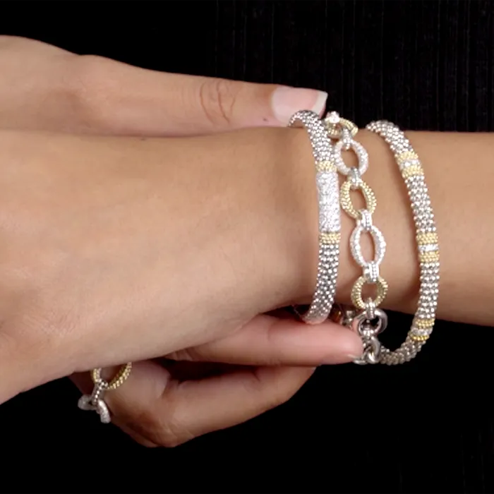 Caviar Lux Three Station Diamond Caviar Bracelet 6mm Lagos Bracelets Caviar Lux Three Station Diamond Caviar Bracelet 6mm Lagos Bracelets