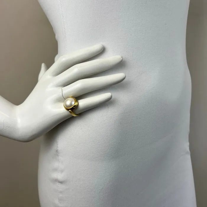 Cellino Rings Cellino 18K Gold Ring with Mabe Pearl