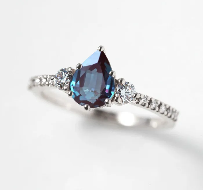 Claudia Pear Alexandrite Ring Capucinne Rings