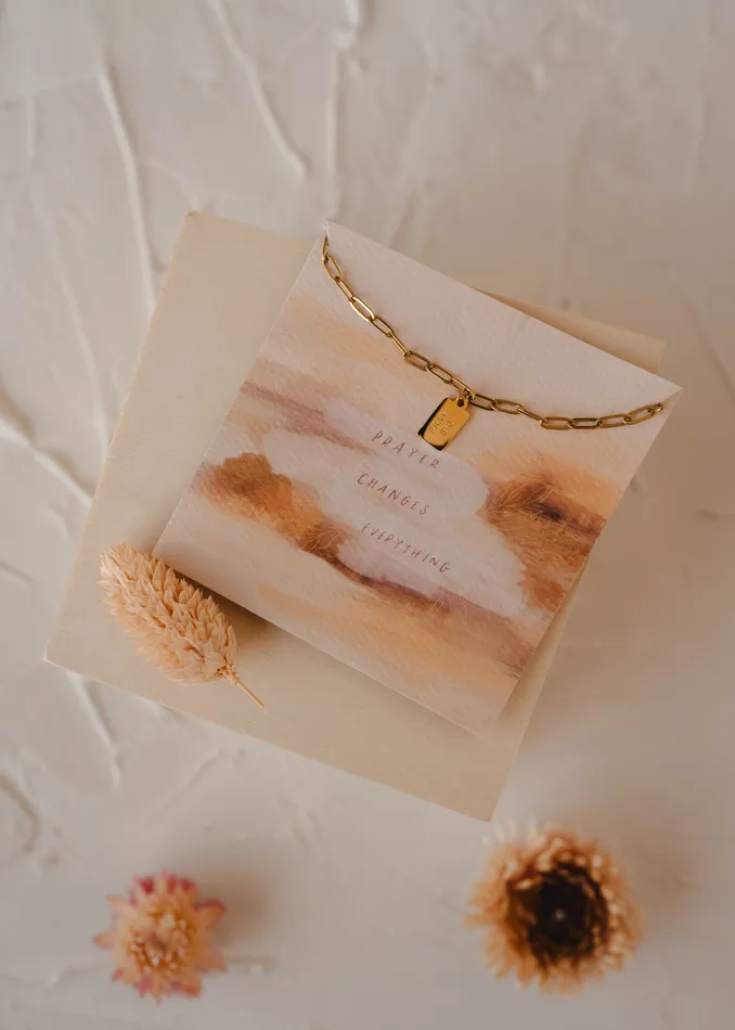 Dear Heart Pray Big Tag Necklace Necklaces