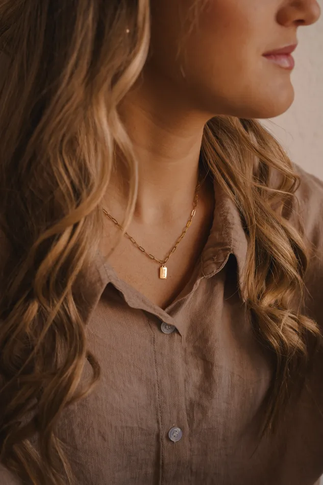 Dear Heart Pray Big Tag Necklace Necklaces