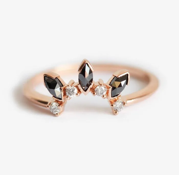 Diamond Crown Ring Diamond Wedding Band Capucinne Rings
