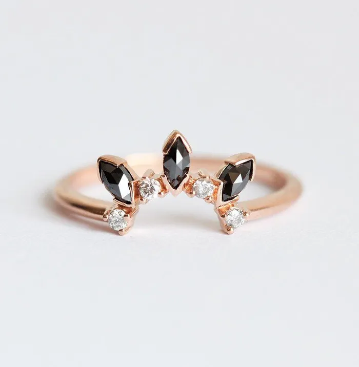 Diamond Crown Ring Diamond Wedding Band Capucinne Rings