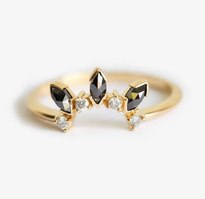 Diamond Crown Ring Diamond Wedding Band Capucinne Rings