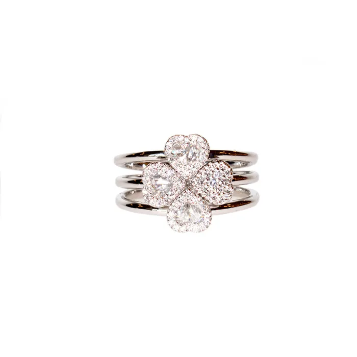 Digo Digo Ring 18 Carat White Gold Brilliant Pear Shape Cut Diamonds Size 6 Rings Digo Digo Ring 18 Carat White Gold Brilliant Pear Shape Cut Diamonds Size 6 Rings