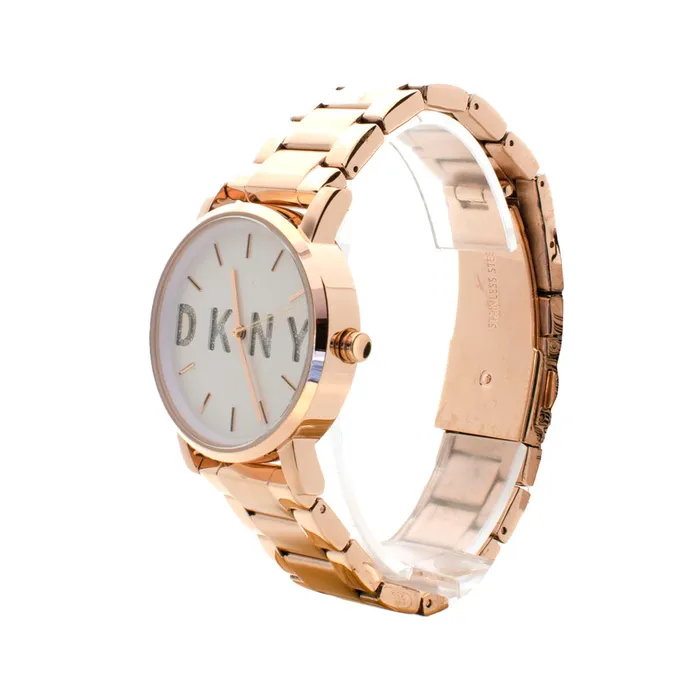 Dkny Gold Plated Analog Watch With Metal Bracelet Dkny Bracelets