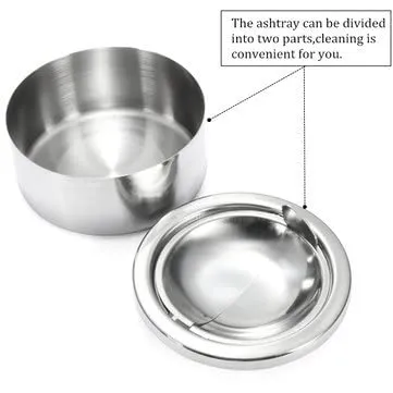Dropshipped via Social Commerce Network 3NH Stainless Steel Silver Round Windproof Ashtray Case With Lid Bracelets