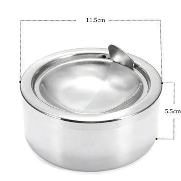 Dropshipped via Social Commerce Network 3NH Stainless Steel Silver Round Windproof Ashtray Case With Lid Bracelets