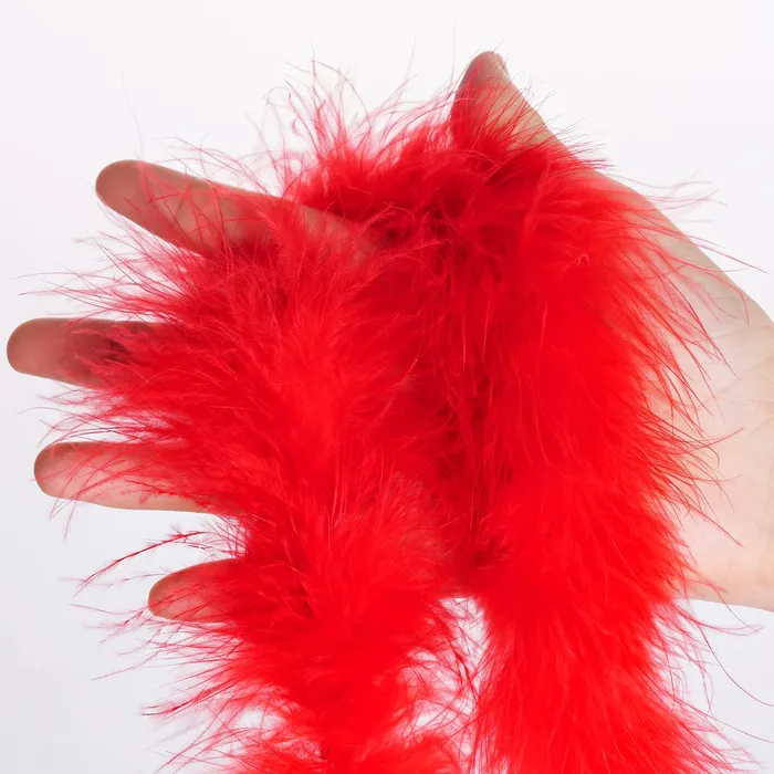 Dropshipped via Social Commerce Network Dxhycc 2 Yards Marabou Feather Boa for Crafts Wedding Party Halloween Costume Christmas Tree Decoration 20 Grams Red Necklaces