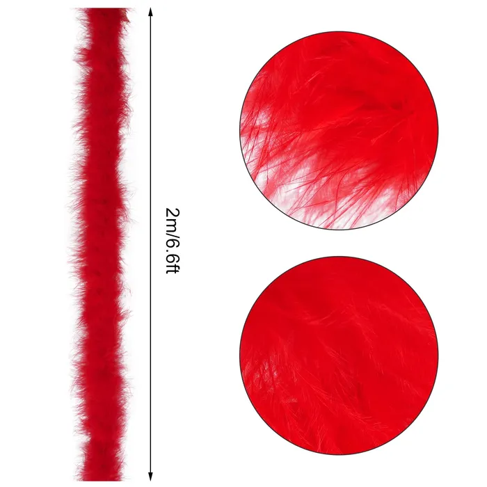Dropshipped via Social Commerce Network Dxhycc 2 Yards Marabou Feather Boa for Crafts Wedding Party Halloween Costume Christmas Tree Decoration 20 Grams Red Necklaces