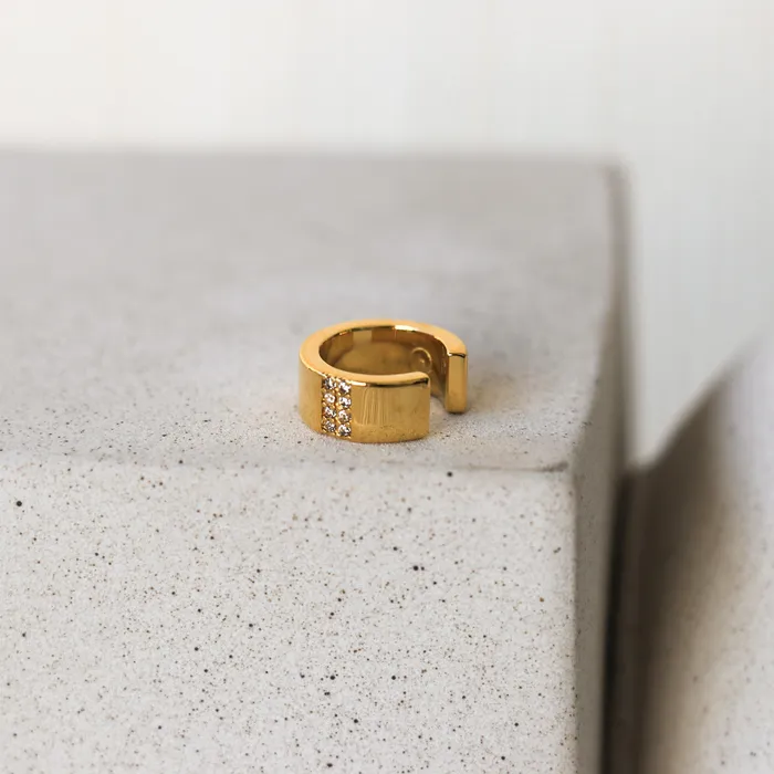 Ear Cuff Pav Gold HoraceJewelry Earrings