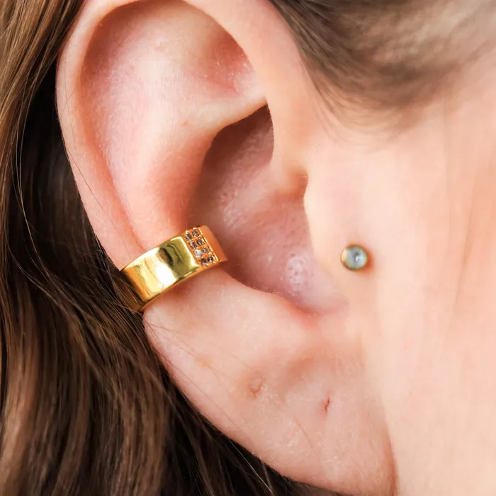Ear Cuff Pav Gold HoraceJewelry Earrings