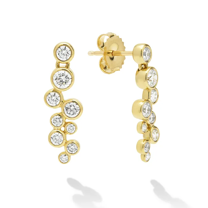 Earrings 18K Fizz Diamond Linear Earrings LAGOS