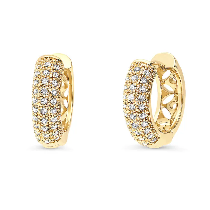 Earrings BERRICLE Dome CZ Medium Hoop Earrings 078