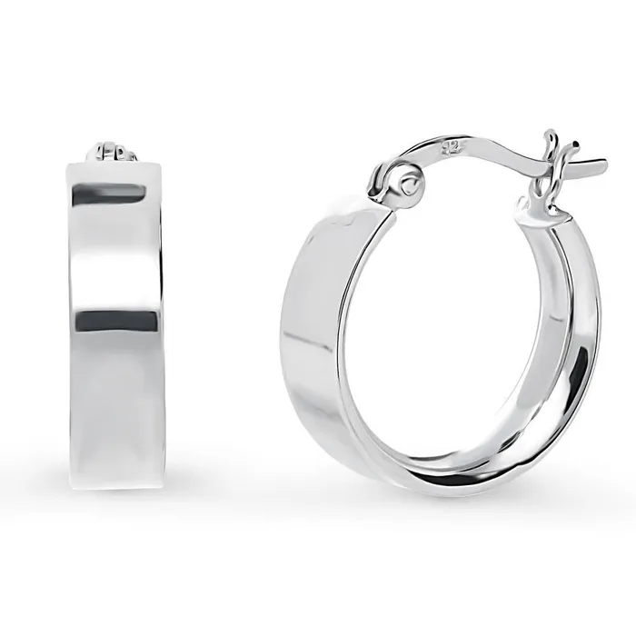 Earrings BERRICLE Medium Hoop Earrings in Sterling Silver 068