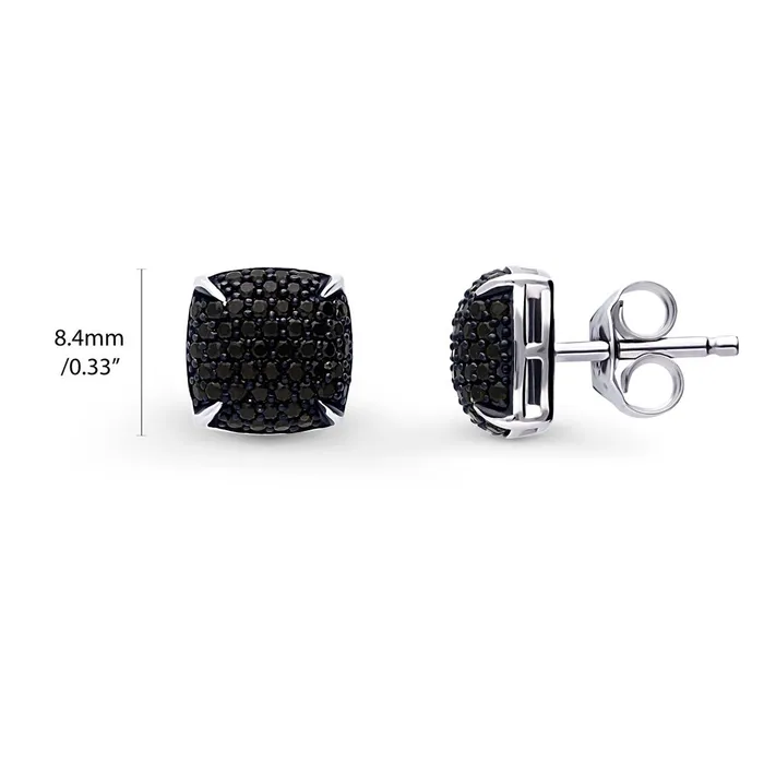 Earrings BERRICLE Square CZ Necklace and Earrings in Sterling Silver