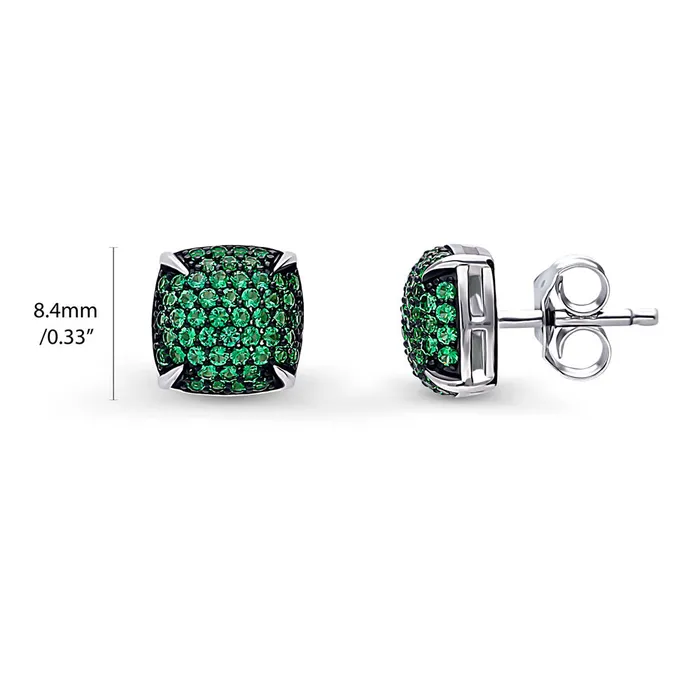 Earrings BERRICLE Square CZ Necklace and Earrings in Sterling Silver