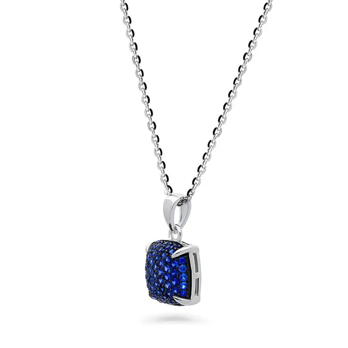 Earrings BERRICLE Square CZ Necklace and Earrings in Sterling Silver