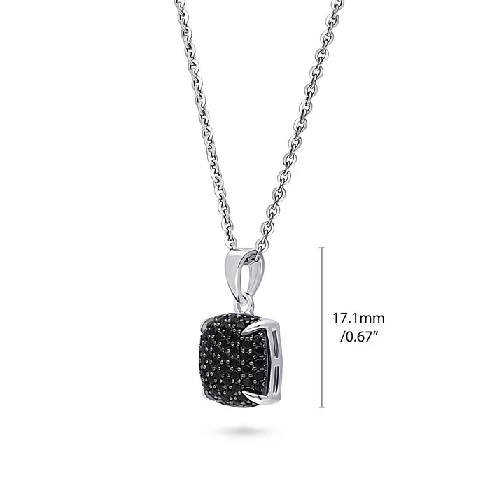 Earrings BERRICLE Square CZ Necklace and Earrings in Sterling Silver