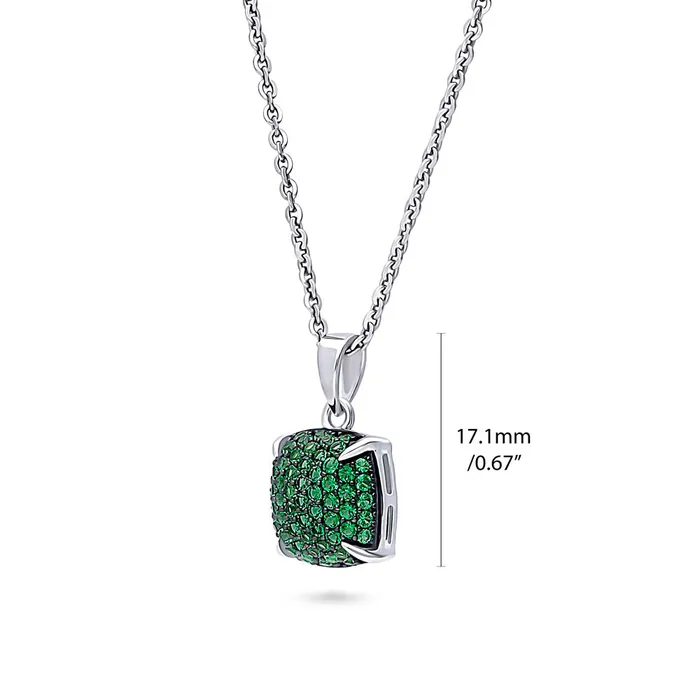 Earrings BERRICLE Square CZ Necklace and Earrings in Sterling Silver