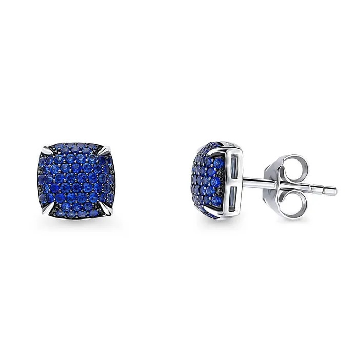 Earrings BERRICLE Square CZ Necklace and Earrings in Sterling Silver