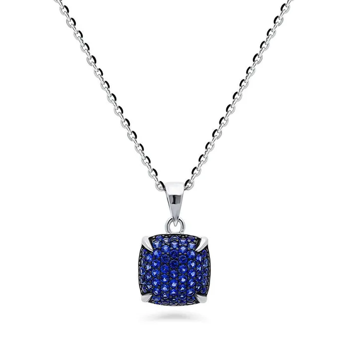 Earrings BERRICLE Square CZ Necklace and Earrings in Sterling Silver