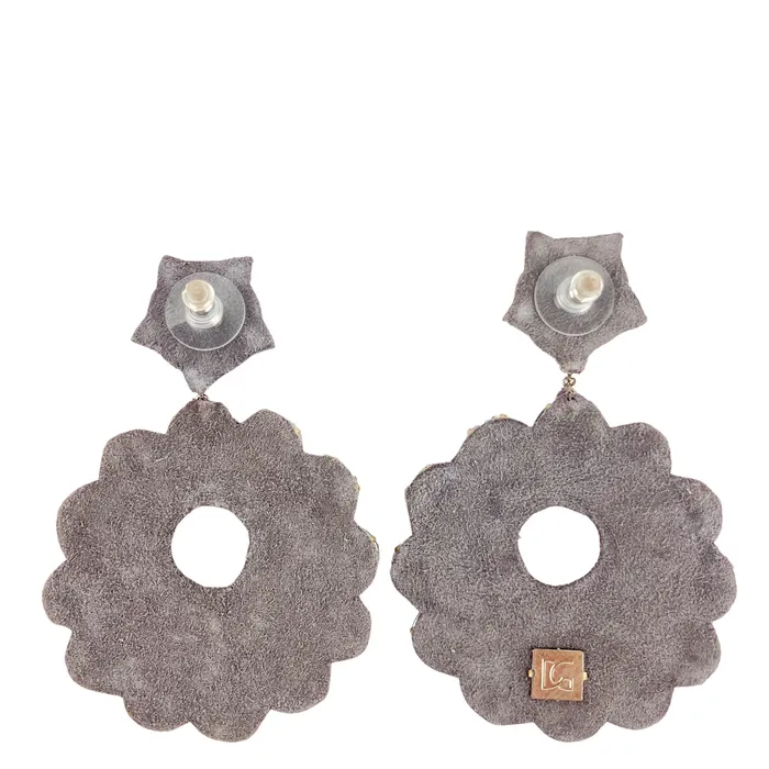 Earrings Deepa Gurnani Deepa Gurnani Crystal Circle Earrings in Grey