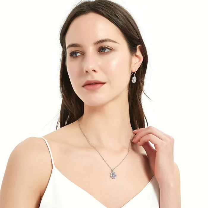 Earrings Halo Cable CZ Fish Hook Earrings in Sterling Silver BERRICLE