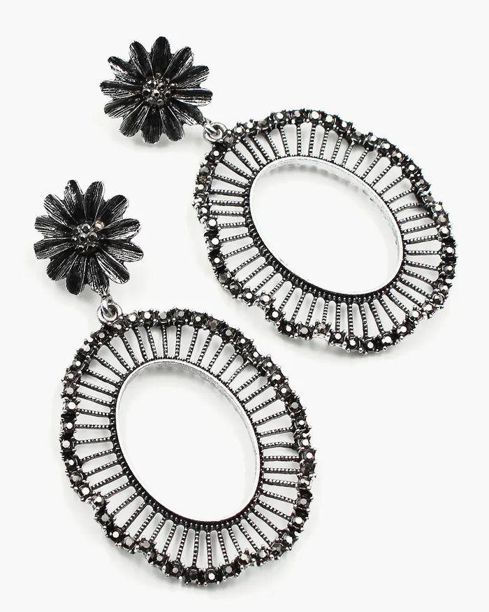 Earrings Hematite Crystal Stone Earrings 11092023