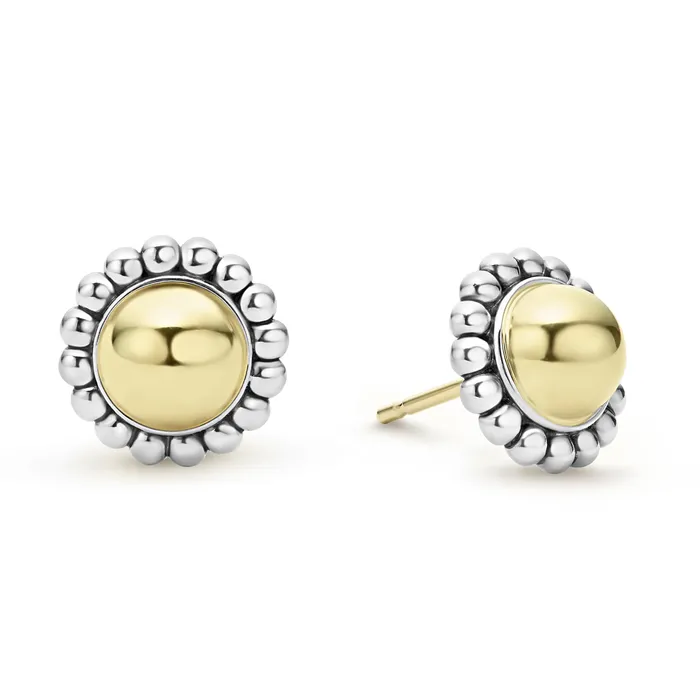 Earrings LAGOS High Bar TwoTone Caviar Stud Earrings
