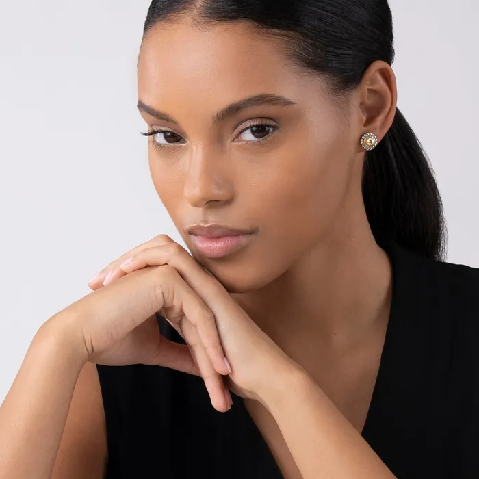 Earrings LAGOS High Bar TwoTone Caviar Stud Earrings Earrings LAGOS High Bar TwoTone Caviar Stud Earrings
