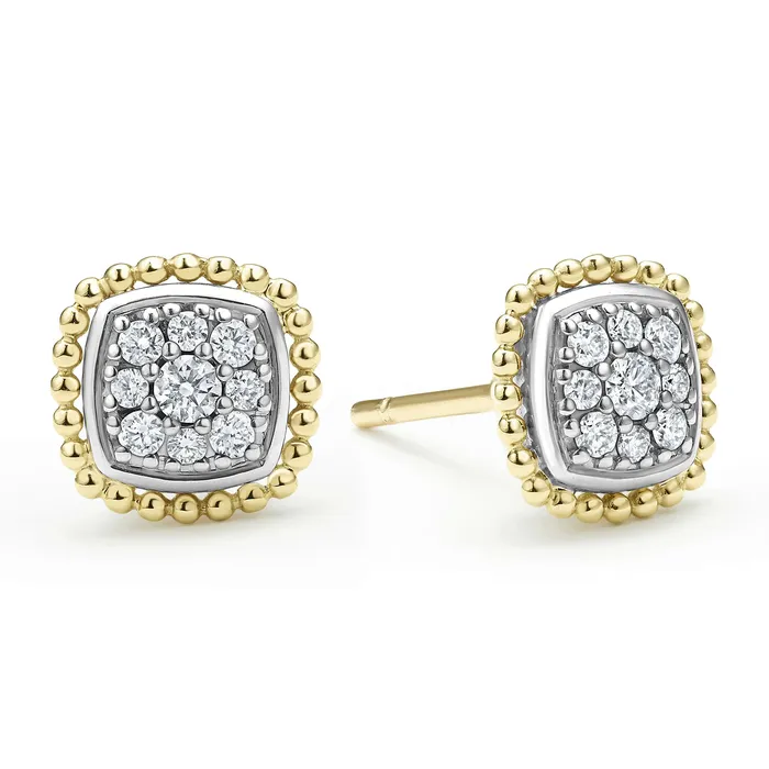 Earrings LAGOS Rittenhouse TwoTone Caviar Diamond Stud Earrings
