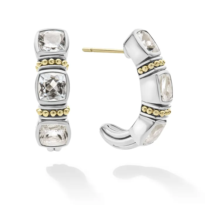 Earrings LAGOS Rittenhouse White Topaz Hoop Earrings Earrings LAGOS Rittenhouse White Topaz Hoop Earrings