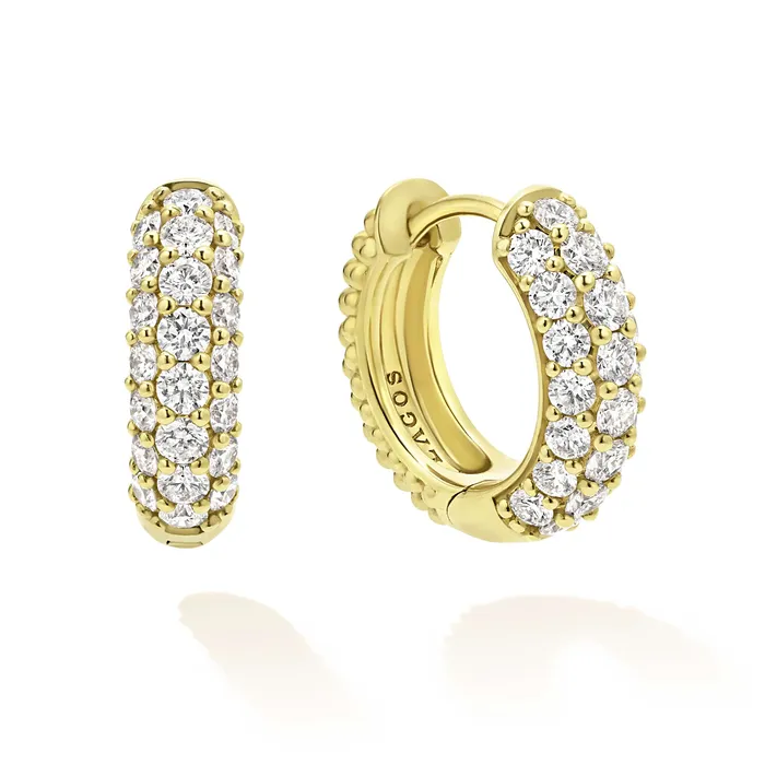 Earrings LAGOS Studio 18K Gold Diamond Huggie Earrings